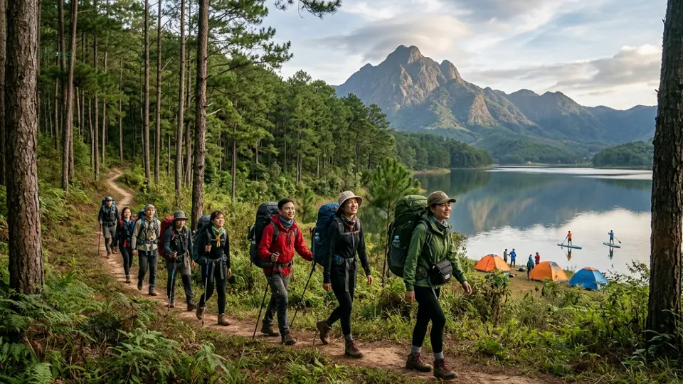 Trải nghiệm trekking đỉnh Chư Nâm tại Gia Lai cùng những người bạn.